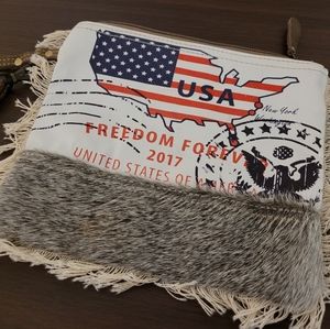 Myra bags zippered clutch/ Patriotic